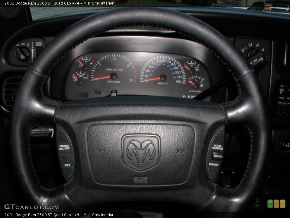 Mist Gray Interior Steering Wheel for the 2001 Dodge Ram 2500 ST Quad Cab 4x4 #71827049