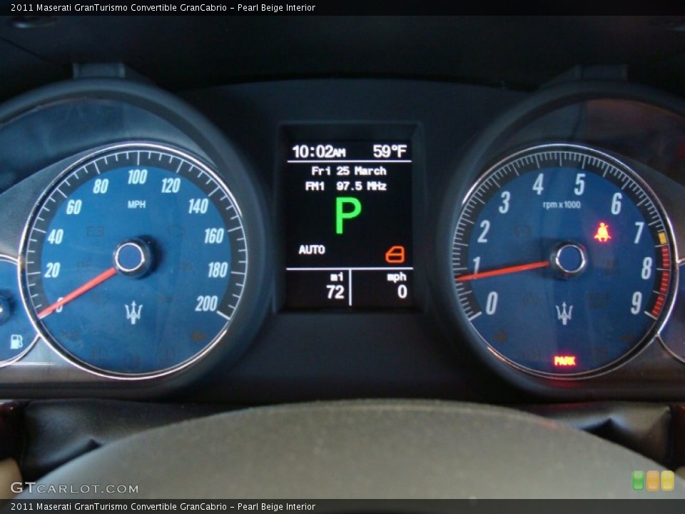 Pearl Beige Interior Gauges for the 2011 Maserati GranTurismo Convertible GranCabrio #71832155