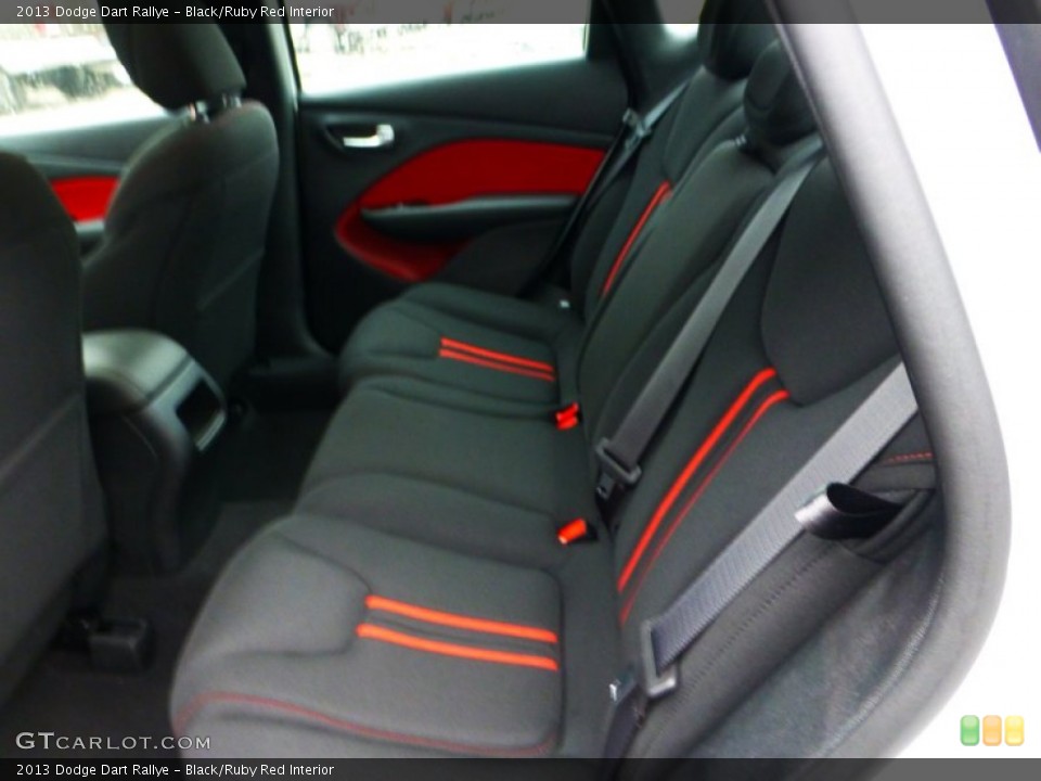 Black/Ruby Red Interior Rear Seat for the 2013 Dodge Dart Rallye #71835653