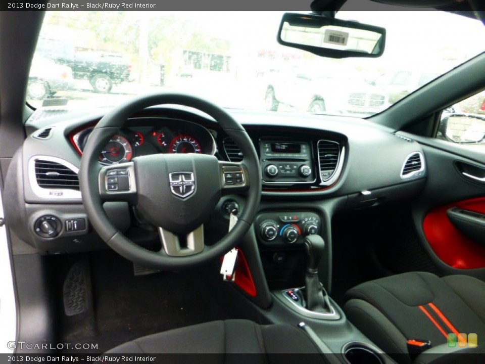 Black/Ruby Red Interior Prime Interior for the 2013 Dodge Dart Rallye #71835668