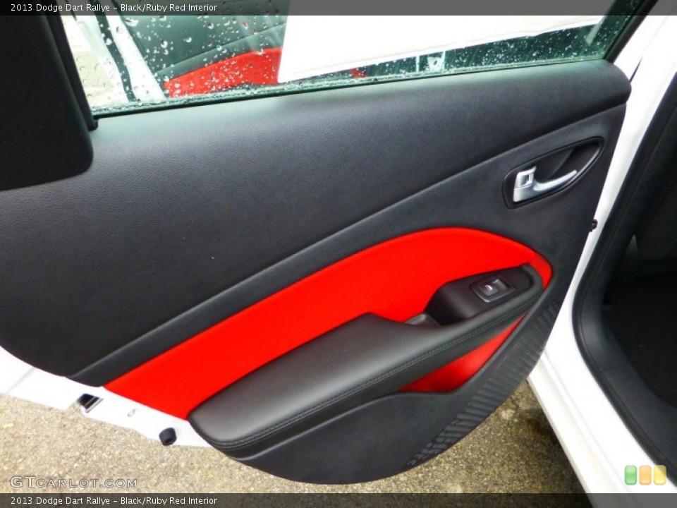 Black/Ruby Red Interior Door Panel for the 2013 Dodge Dart Rallye #71835692