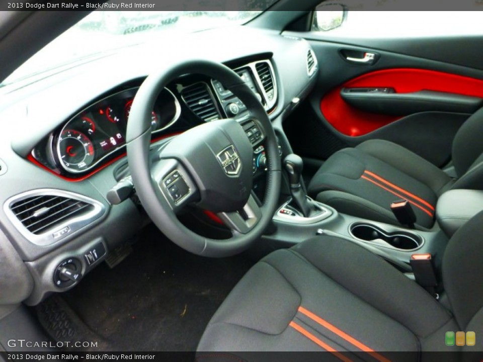 Black/Ruby Red Interior Prime Interior for the 2013 Dodge Dart Rallye #71835737