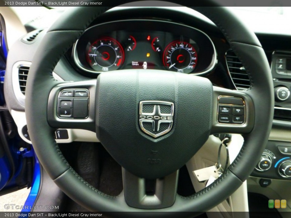 Black/Light Diesel Gray Interior Steering Wheel for the 2013 Dodge Dart SXT #71836751