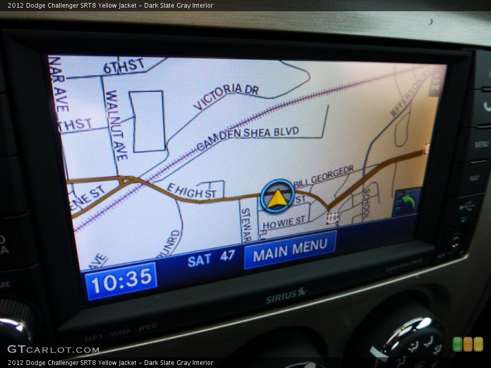 Dark Slate Gray Interior Navigation for the 2012 Dodge Challenger SRT8 Yellow Jacket #71838898