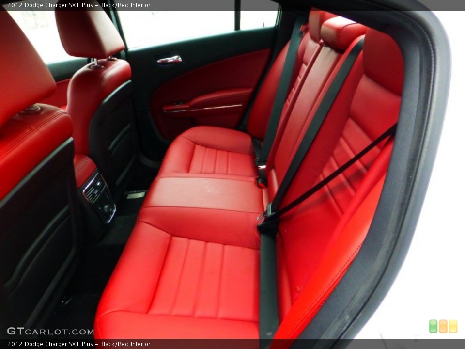 Black/Red Interior Rear Seat for the 2012 Dodge Charger SXT Plus #71839589