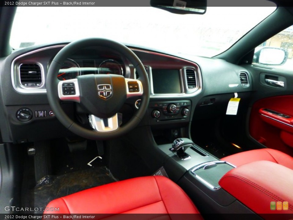Black/Red Interior Prime Interior for the 2012 Dodge Charger SXT Plus #71839610