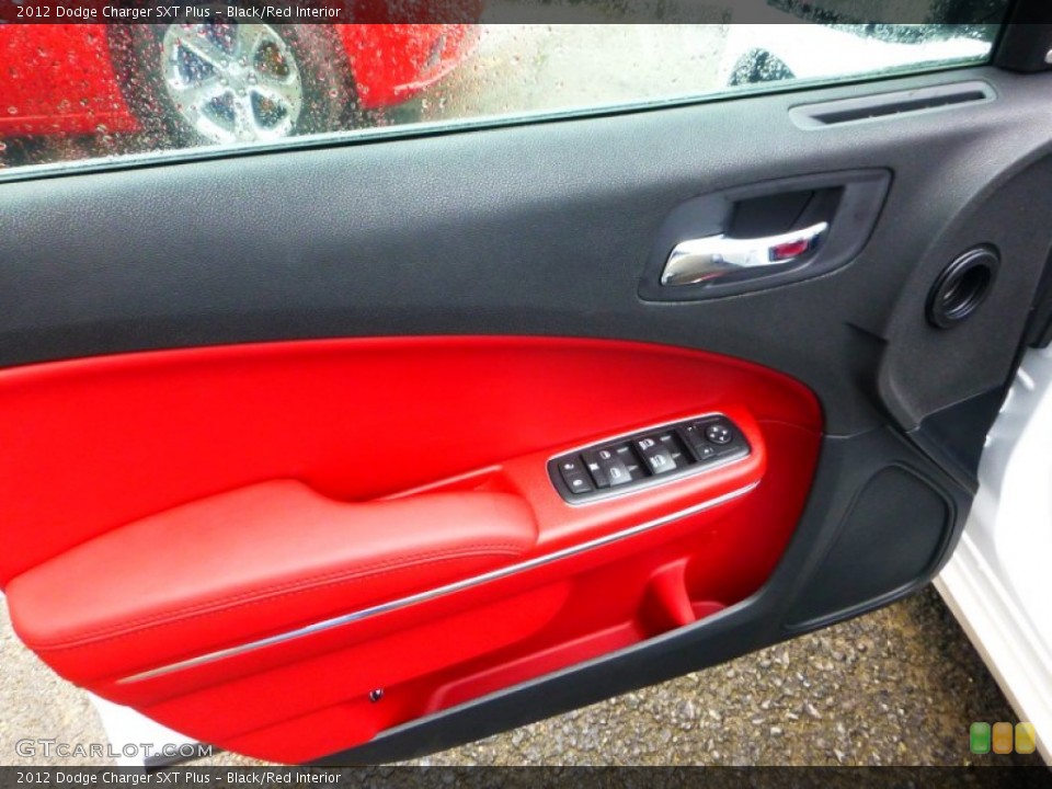 Black/Red Interior Door Panel for the 2012 Dodge Charger SXT Plus #71839629