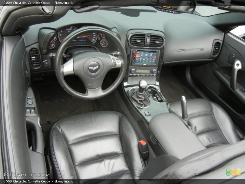 Ebony Interior Prime Interior for the 2009 Chevrolet Corvette Coupe #71847816