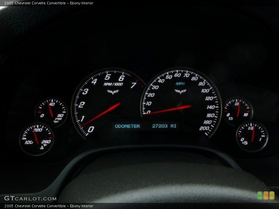 Ebony Interior Gauges for the 2005 Chevrolet Corvette Convertible #71847821