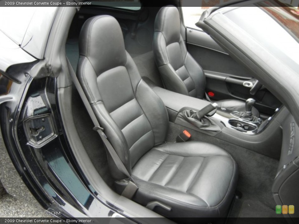 Ebony Interior Front Seat for the 2009 Chevrolet Corvette Coupe #71847833