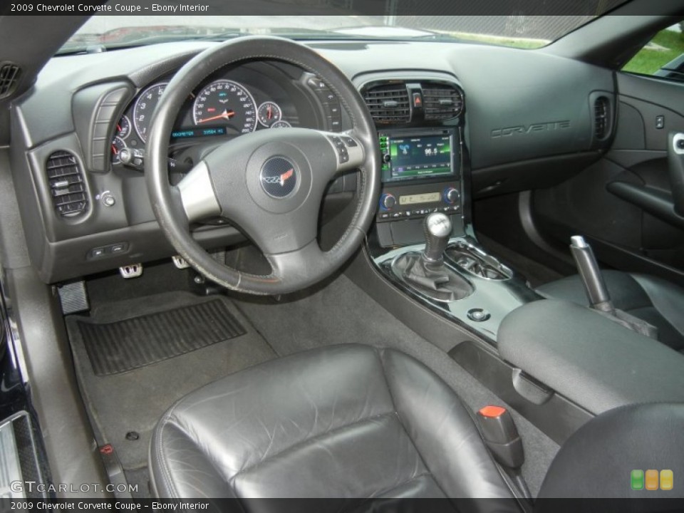 Ebony Interior Prime Interior for the 2009 Chevrolet Corvette Coupe #71848334