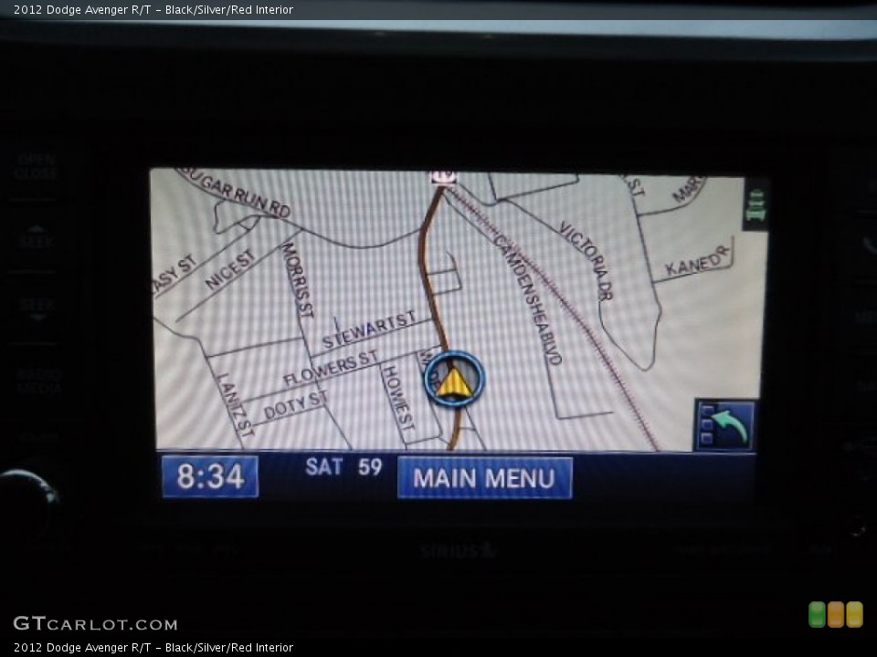 Black/Silver/Red Interior Navigation for the 2012 Dodge Avenger R/T #71855483