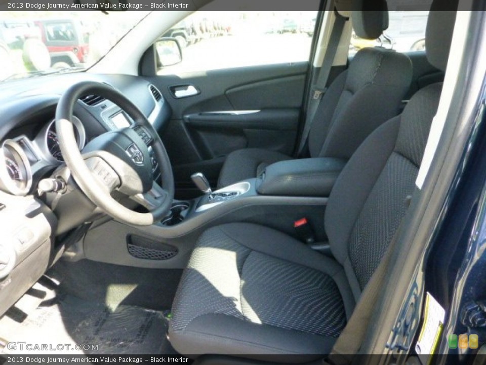 Black Interior Front Seat for the 2013 Dodge Journey American Value Package #71856181