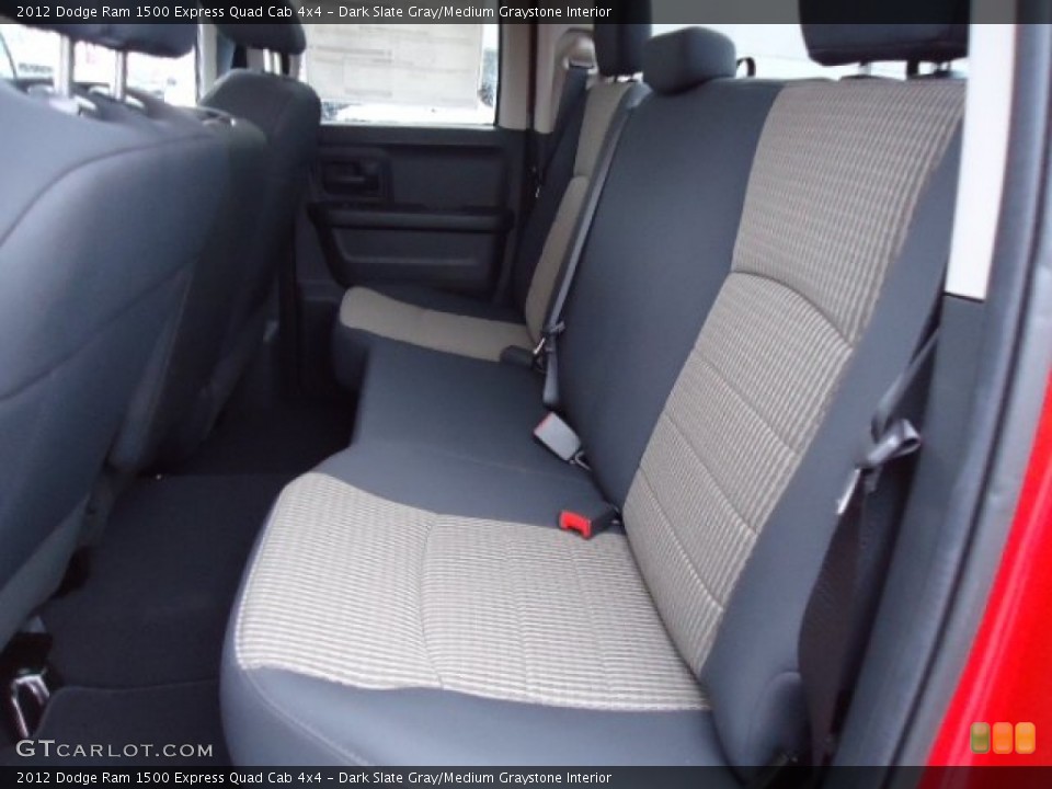 Dark Slate Gray/Medium Graystone Interior Rear Seat for the 2012 Dodge Ram 1500 Express Quad Cab 4x4 #71858641