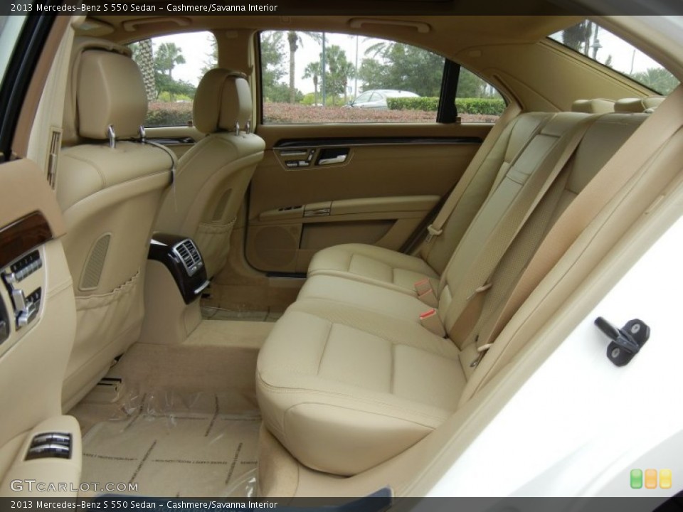 Cashmere/Savanna Interior Rear Seat for the 2013 Mercedes-Benz S 550 Sedan #71866779