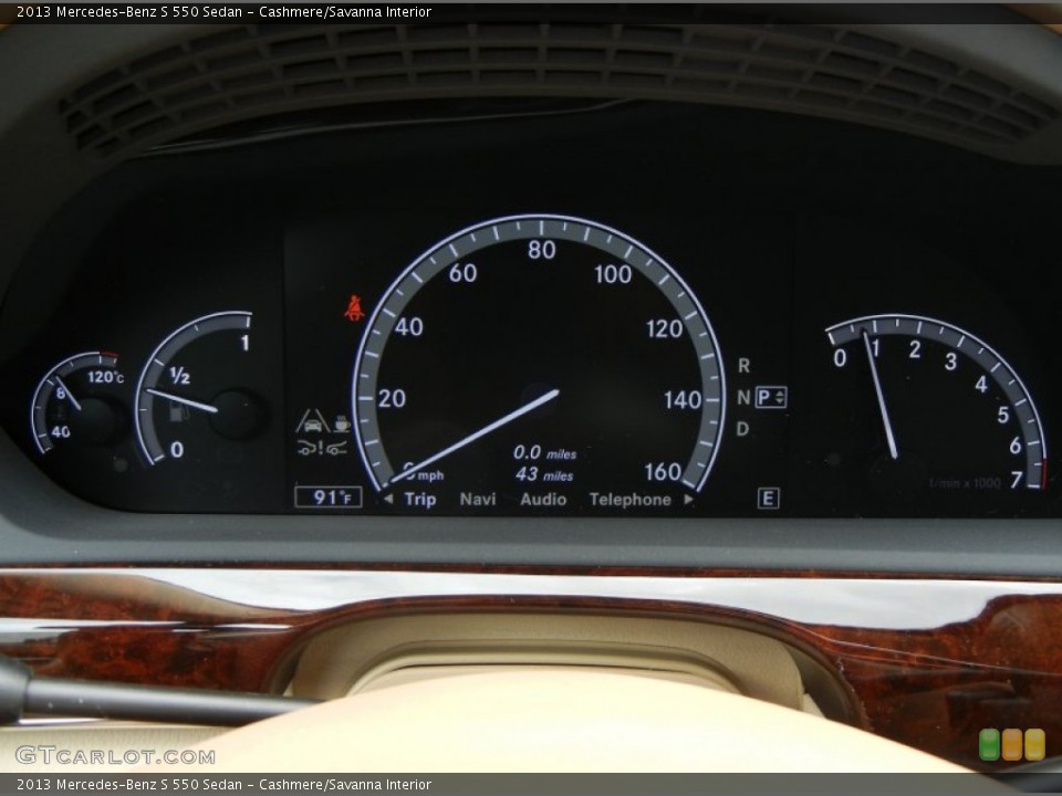 Cashmere/Savanna Interior Gauges for the 2013 Mercedes-Benz S 550 Sedan #71866850
