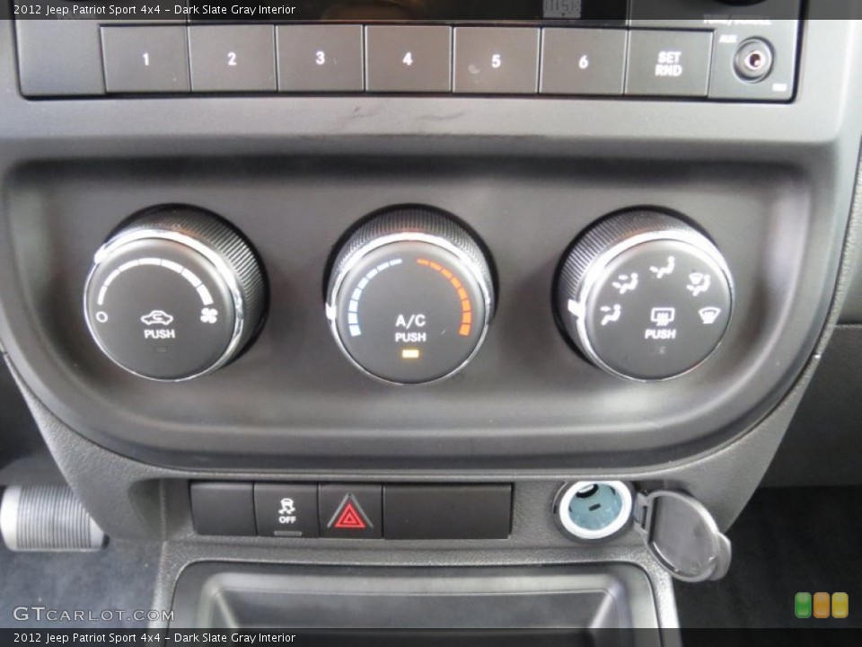Dark Slate Gray Interior Controls for the 2012 Jeep Patriot Sport 4x4 #71883546