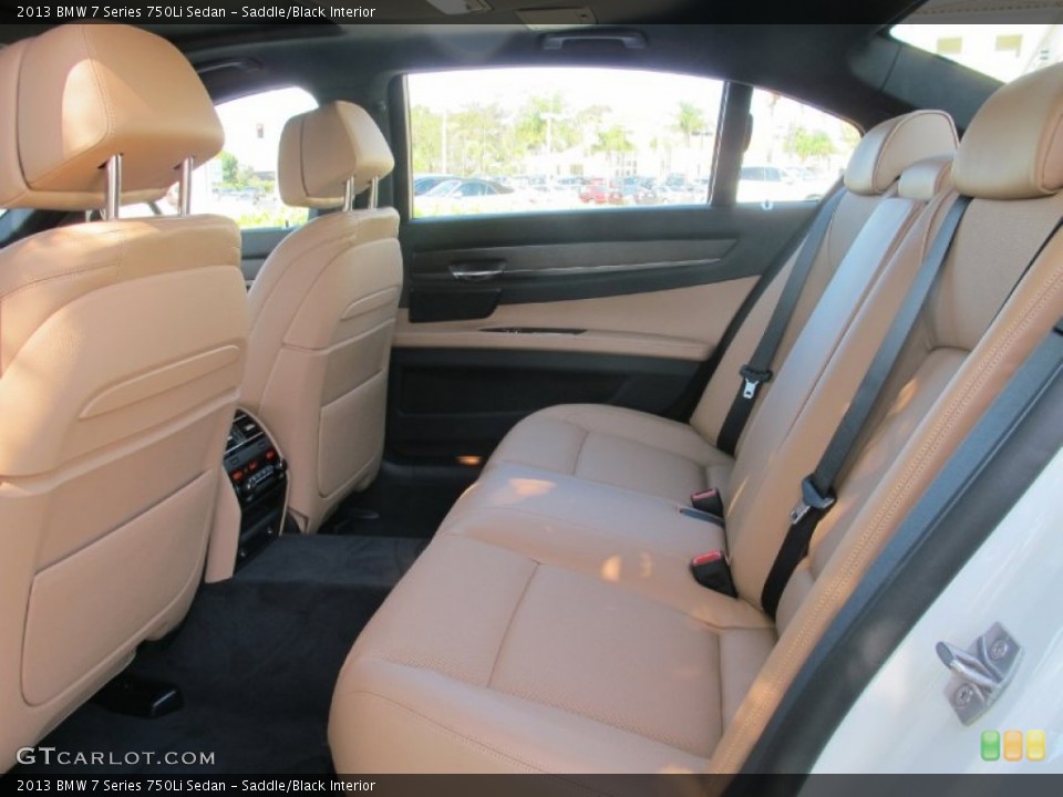 Saddle/Black Interior Rear Seat for the 2013 BMW 7 Series 750Li Sedan #71897811