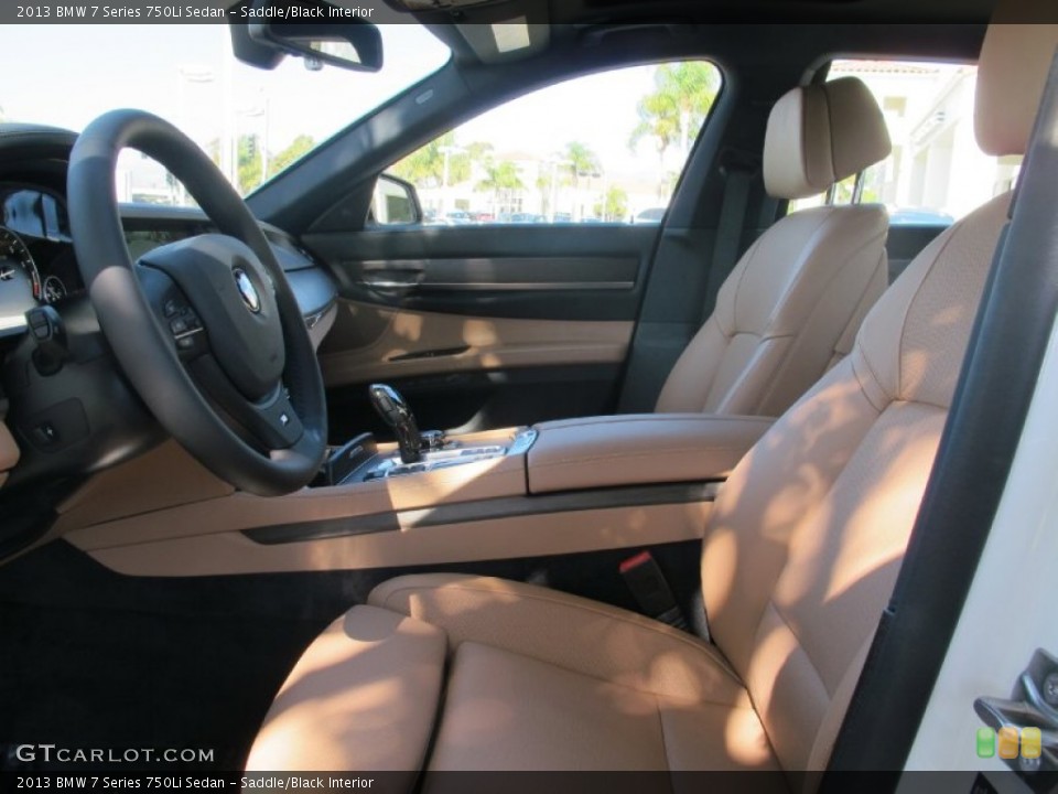 Saddle/Black Interior Front Seat for the 2013 BMW 7 Series 750Li Sedan #71897853