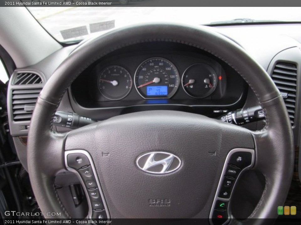 Cocoa Black Interior Steering Wheel for the 2011 Hyundai Santa Fe Limited AWD #71901612