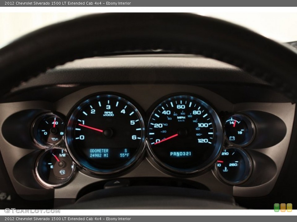 Ebony Interior Gauges for the 2012 Chevrolet Silverado 1500 LT Extended Cab 4x4 #71902125