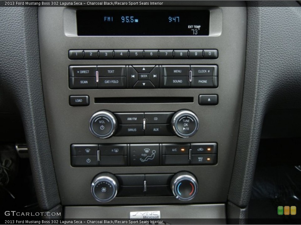 Charcoal Black/Recaro Sport Seats Interior Controls for the 2013 Ford Mustang Boss 302 Laguna Seca #71920222
