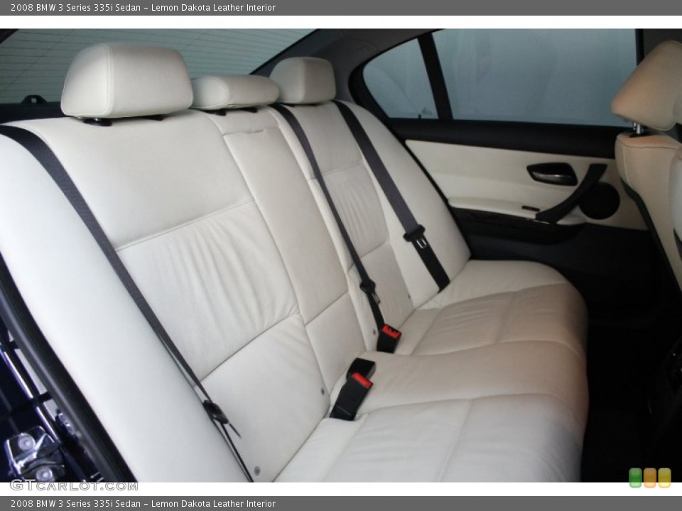 Lemon Dakota Leather Interior Rear Seat for the 2008 BMW 3 Series 335i Sedan #71925415