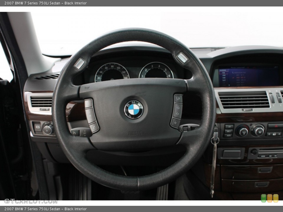 Black Interior Steering Wheel for the 2007 BMW 7 Series 750Li Sedan #71931942