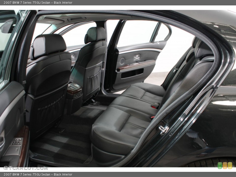 Black Interior Rear Seat for the 2007 BMW 7 Series 750Li Sedan #71932272
