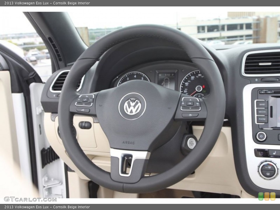 Cornsilk Beige Interior Steering Wheel for the 2013 Volkswagen Eos Lux #71937471