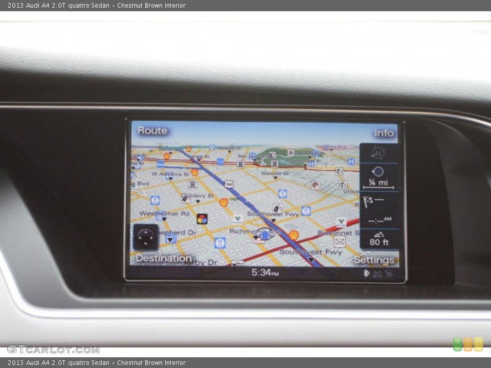 Chestnut Brown Interior Navigation for the 2013 Audi A4 2.0T quattro Sedan #71948389
