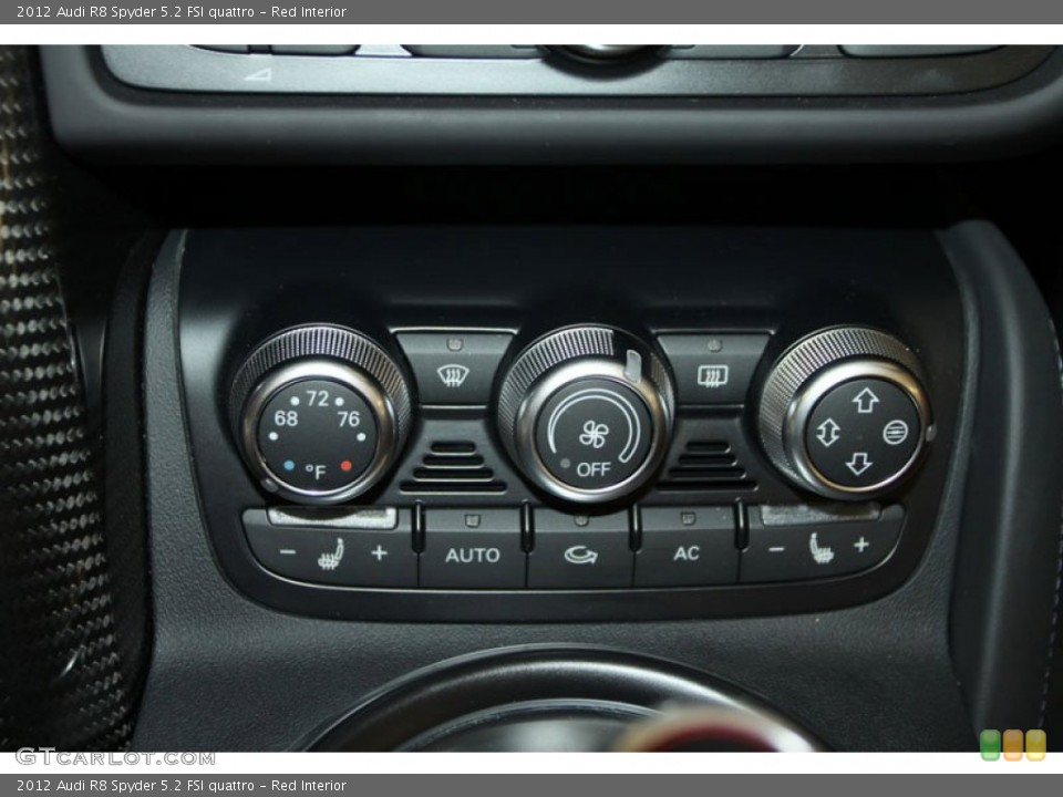 Red Interior Controls for the 2012 Audi R8 Spyder 5.2 FSI quattro #71954773