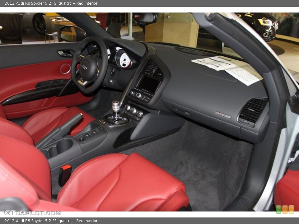 Red Interior Dashboard for the 2012 Audi R8 Spyder 5.2 FSI quattro #71954840