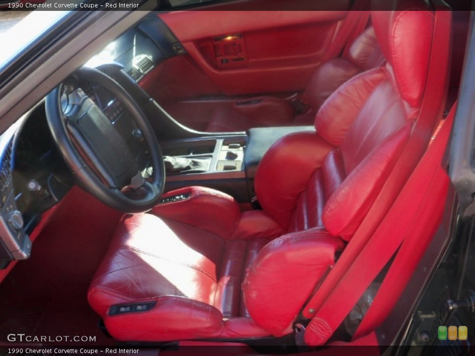 Red Interior Front Seat for the 1990 Chevrolet Corvette Coupe #71955085
