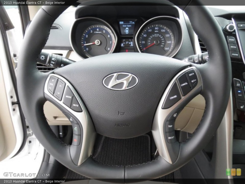 Beige Interior Steering Wheel for the 2013 Hyundai Elantra GT #71957905