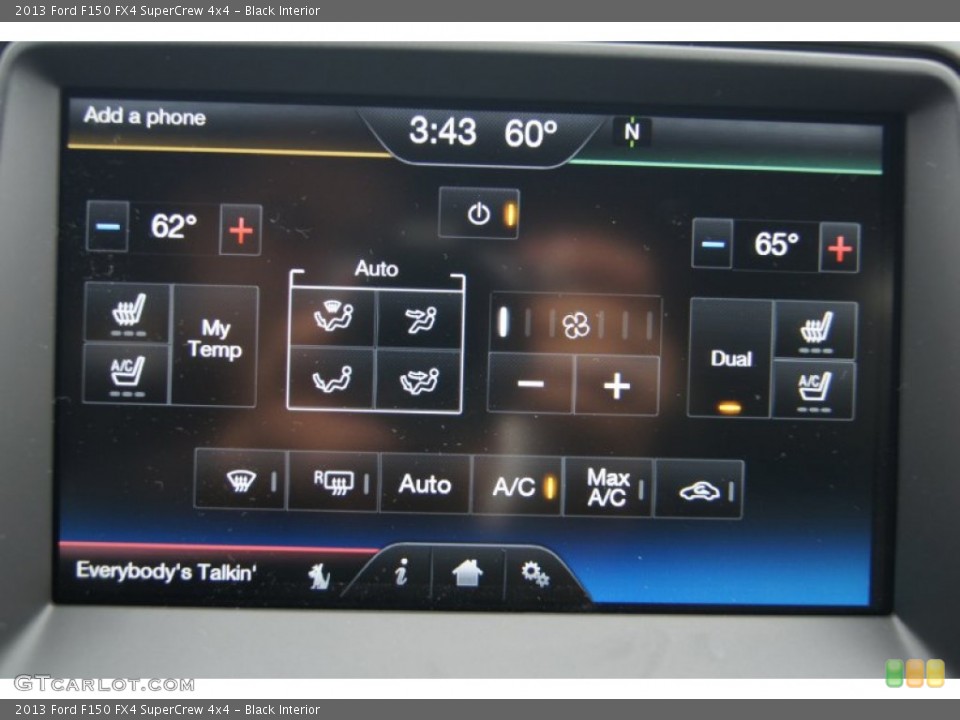 Black Interior Controls for the 2013 Ford F150 FX4 SuperCrew 4x4 #71961189