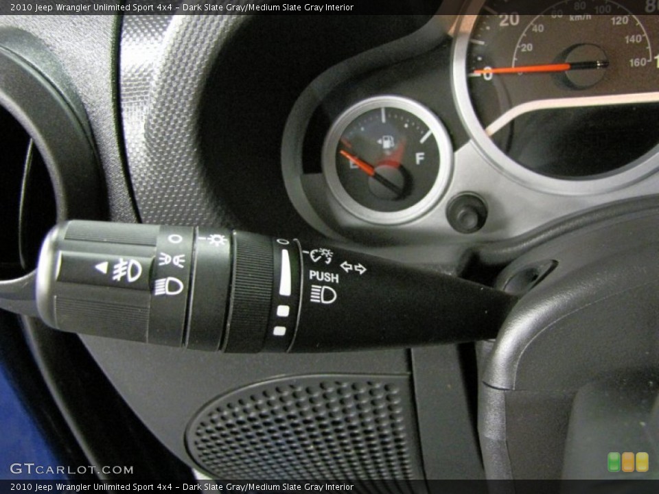 Dark Slate Gray/Medium Slate Gray Interior Controls for the 2010 Jeep Wrangler Unlimited Sport 4x4 #71962252