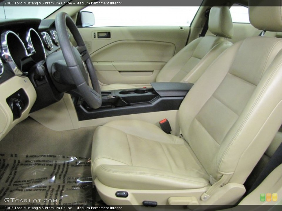 Medium Parchment Interior Front Seat for the 2005 Ford Mustang V6 Premium Coupe #71963349