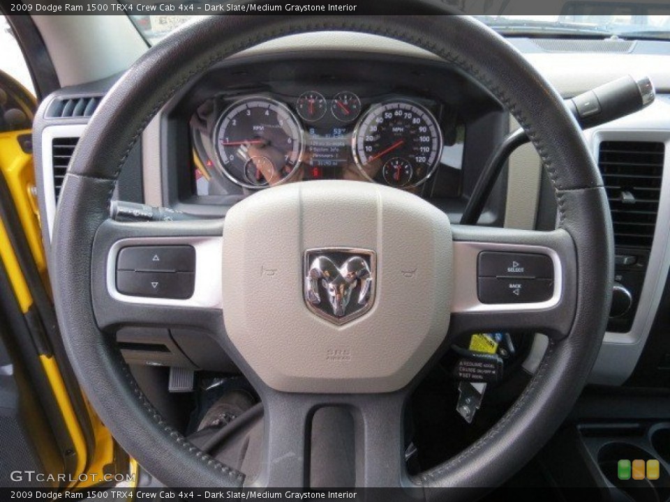 Dark Slate/Medium Graystone Interior Steering Wheel for the 2009 Dodge Ram 1500 TRX4 Crew Cab 4x4 #71968258