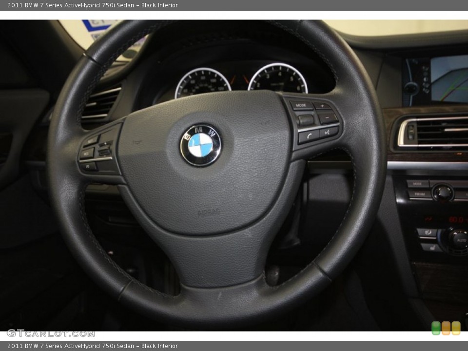 Black Interior Steering Wheel for the 2011 BMW 7 Series ActiveHybrid 750i Sedan #71976676