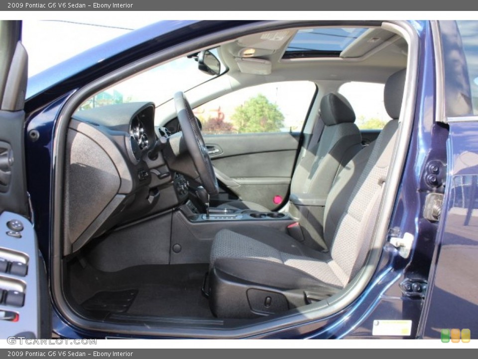 Ebony Interior Front Seat for the 2009 Pontiac G6 V6 Sedan #72001476