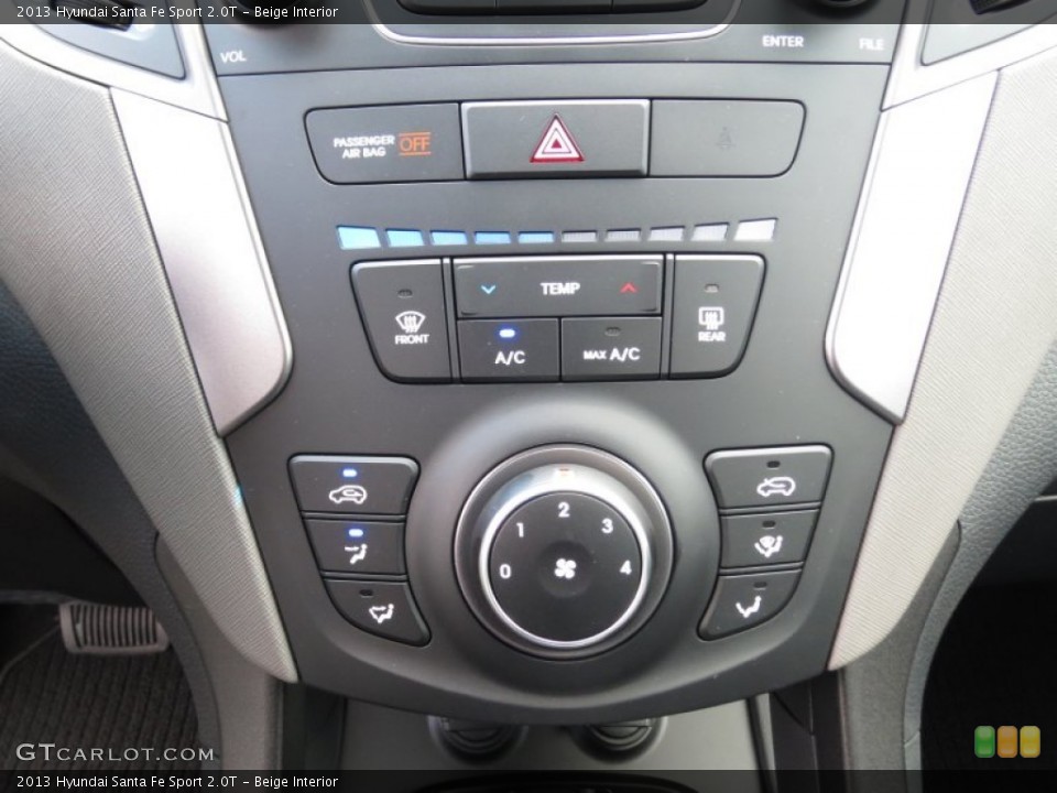 Beige Interior Controls for the 2013 Hyundai Santa Fe Sport 2.0T #72009423