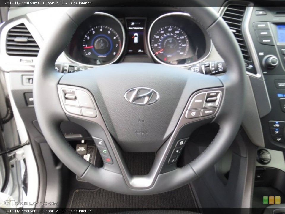 Beige Interior Steering Wheel for the 2013 Hyundai Santa Fe Sport 2.0T #72009513