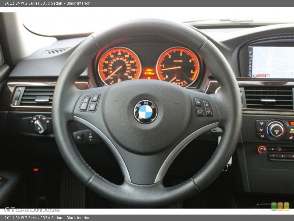 Black Interior Steering Wheel for the 2011 BMW 3 Series 335d Sedan #72009549