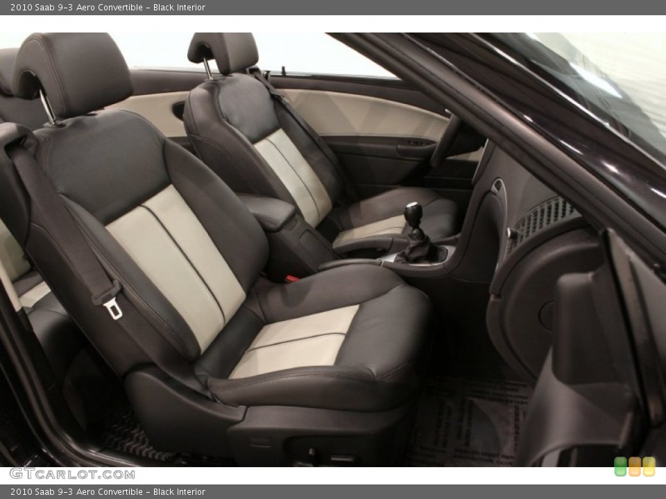 Black Interior Front Seat for the 2010 Saab 9-3 Aero Convertible #72010065