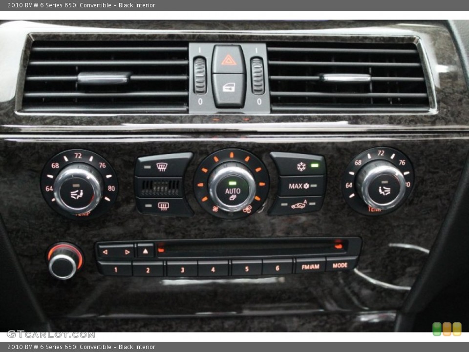 Black Interior Controls for the 2010 BMW 6 Series 650i Convertible #72010095