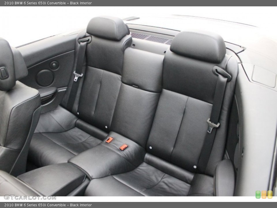 Black Interior Rear Seat for the 2010 BMW 6 Series 650i Convertible #72010218
