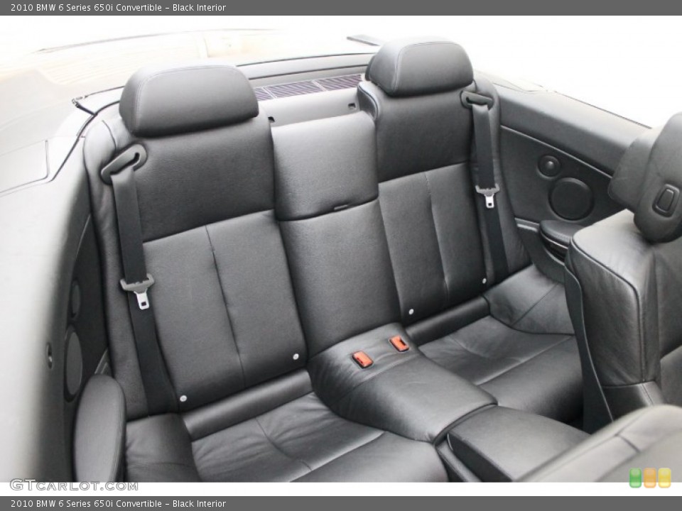 Black Interior Rear Seat for the 2010 BMW 6 Series 650i Convertible #72010238