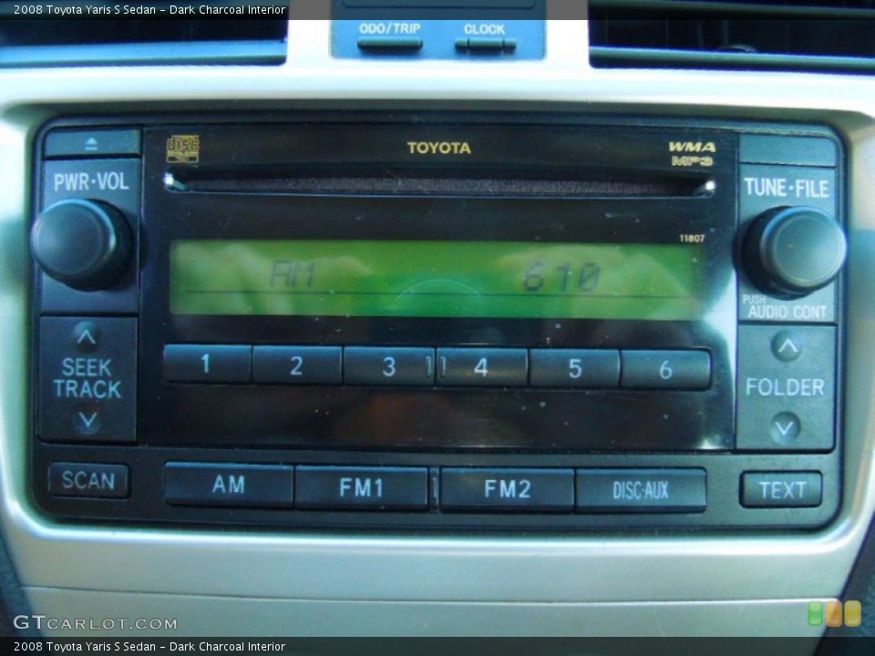 Dark Charcoal Interior Audio System for the 2008 Toyota Yaris S Sedan #72013317