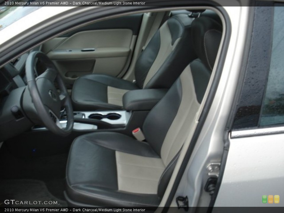 Dark Charcoal/Medium Light Stone Interior Front Seat for the 2010 Mercury Milan V6 Premier AWD #72013362
